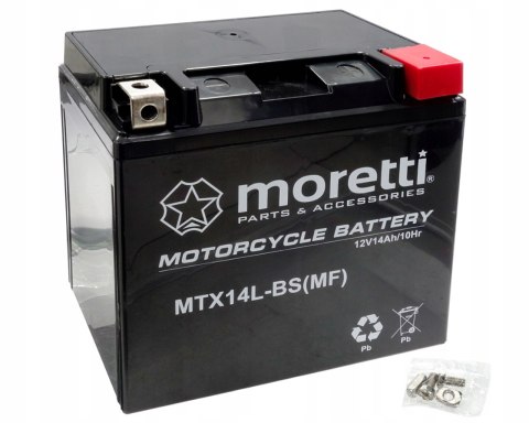 Akumulator YTX14L Moretti AGM MTX14L-BS 12V 12Ah Akumulator YTX14L Moretti AGM MTX14L-BS 12V 12Ah