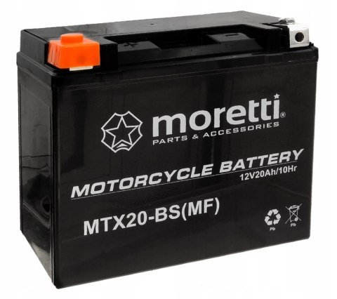 Akumulator żelowy MORETTI MTX20-BS 20 Ah YTX20-BS Martinelli Akumulator żelowy MORETTI MTX20-BS 20 Ah YTX20-BS Martinelli