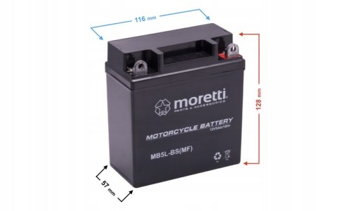 AKUMULATOR MORETTI AGM (Gel) MB5L-BS SKUTER QUAD MOTOROWER Martinelli AKUMULATOR MORETTI AGM (Gel) MB5L-BS SKUTER QUAD MOTOROWER Martinelli